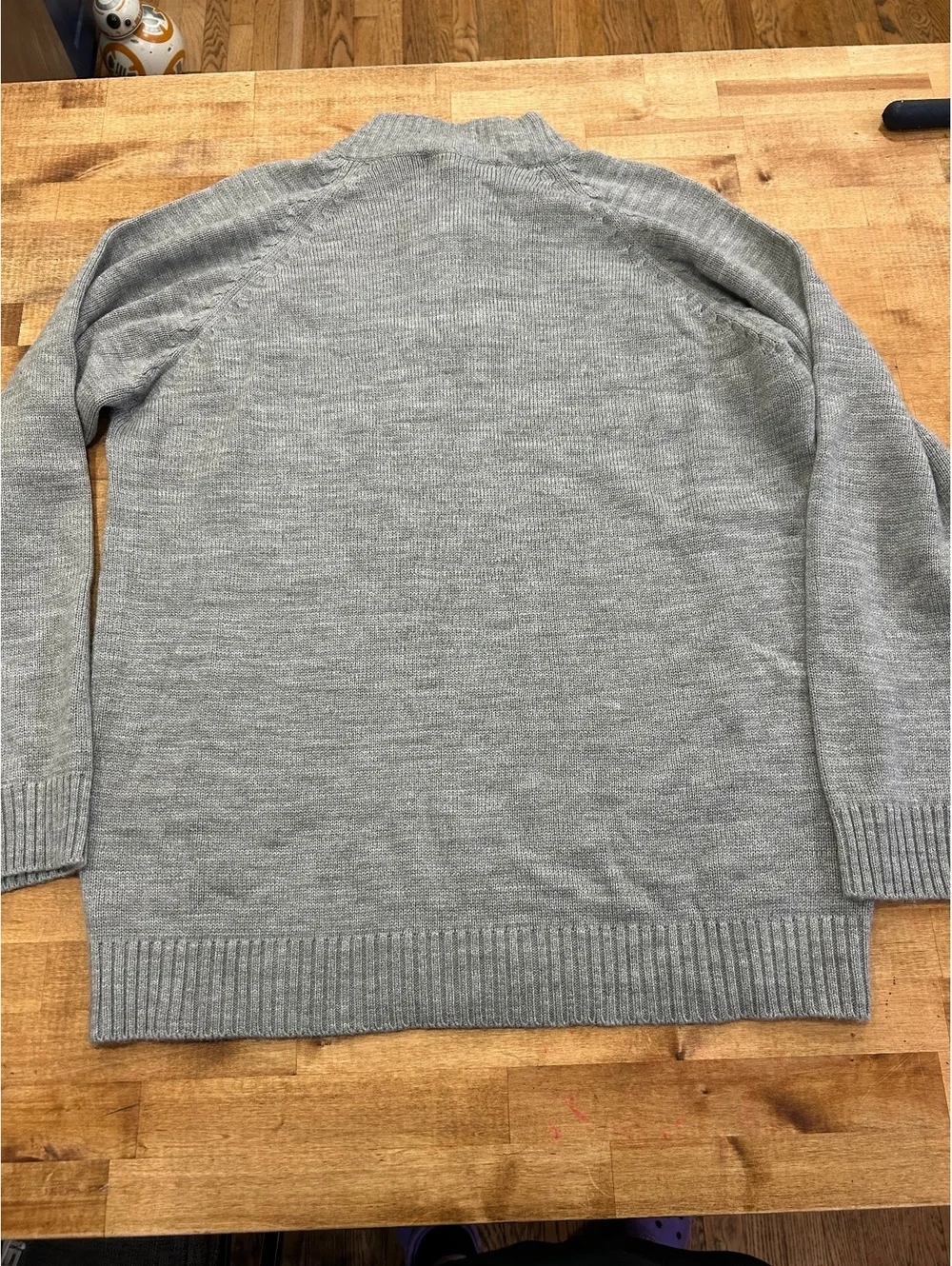 A. Adams & Spire XL Gray Wool Blend Half-Zip Sweater mens top